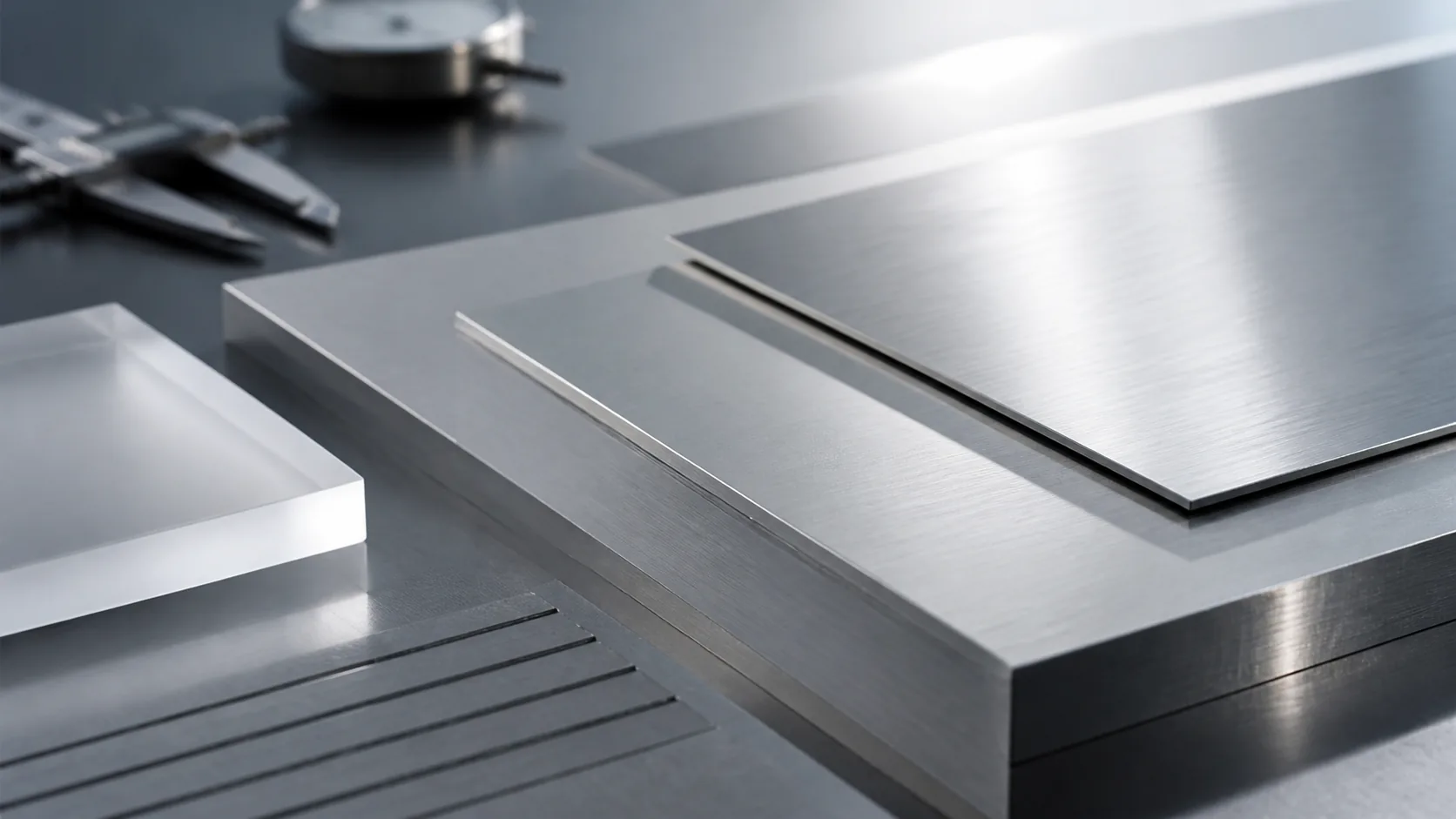 Abstract cold-gray metal material with precise industrial texture